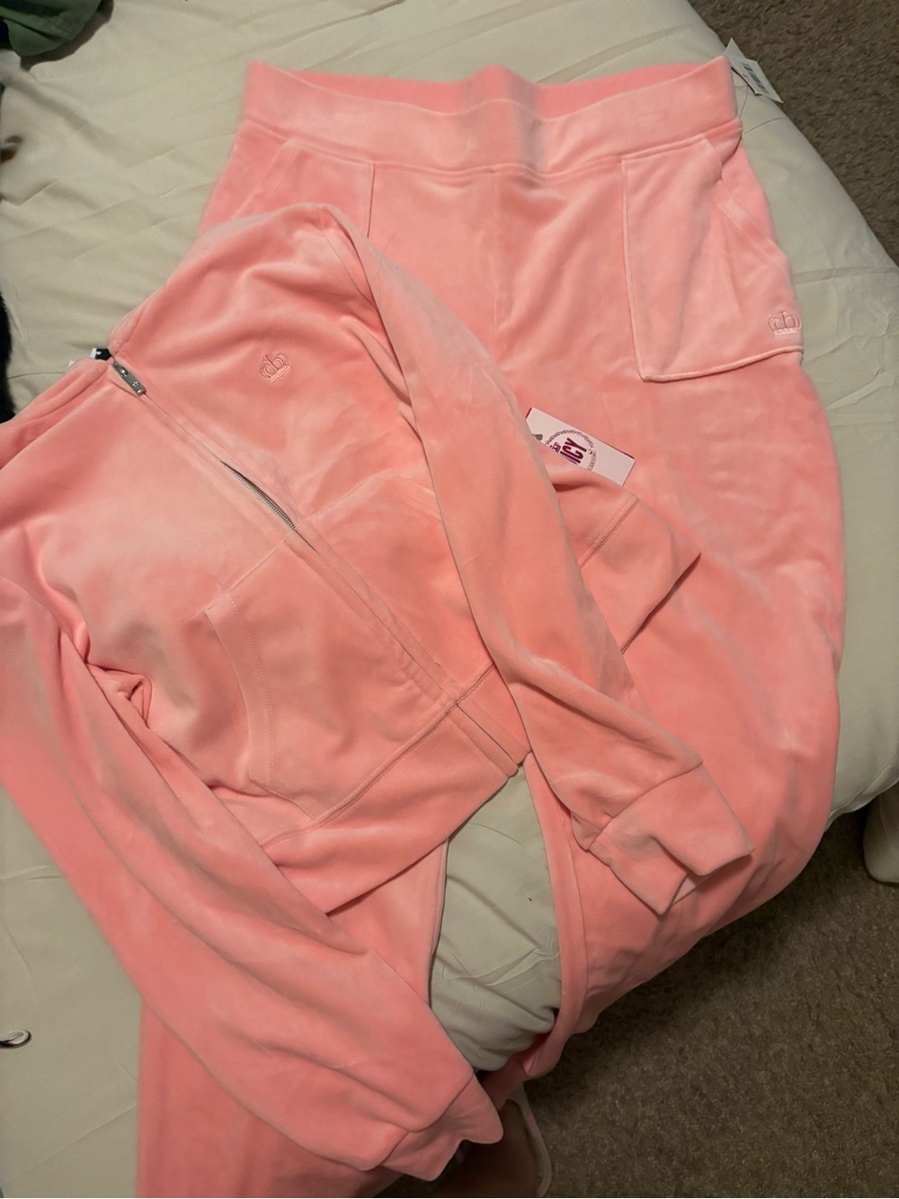 Juicy Couture Pink Velour Tracksuit size large